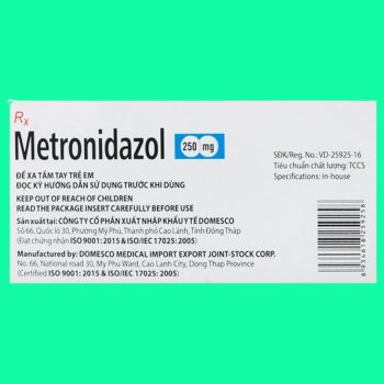 Thuốc Metronidazol 250mg Domesco có tác dụng điều trị nhiễm khuẩn nặng do vi khuẩn kỵ khí