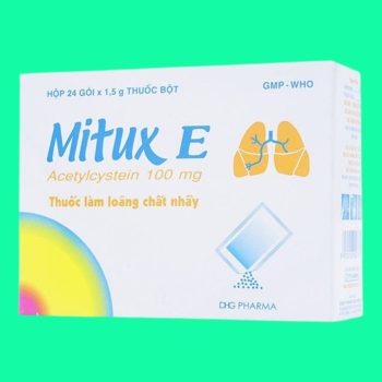 Thuốc Mitux E 100mg DHG Pharma có tác dụng giúp tiêu nhầy trong các bệnh hô hấp