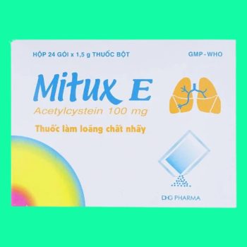 Thuốc Mitux E 100mg DHG Pharma có tác dụng giúp tiêu nhầy trong các bệnh hô hấp