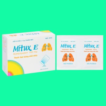 Thuốc Mitux E 100mg DHG Pharma có tác dụng giúp tiêu nhầy trong các bệnh hô hấp