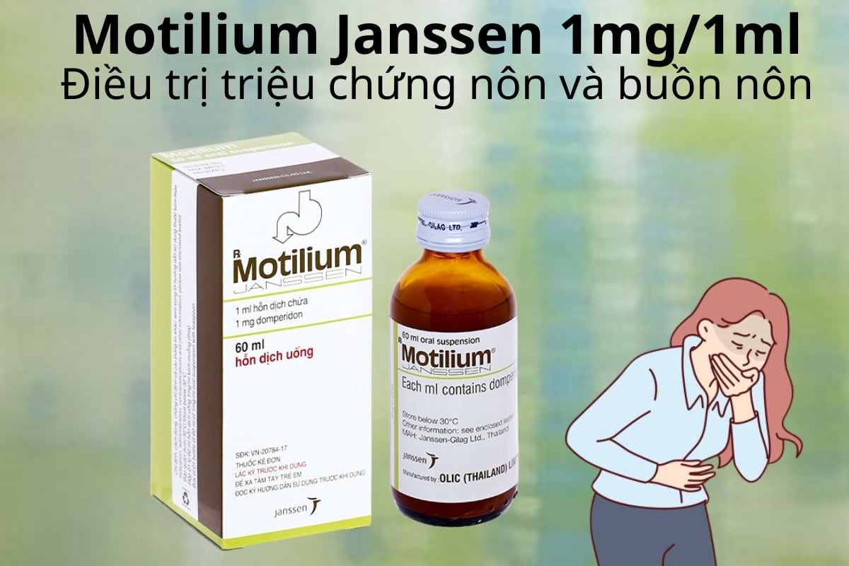 Motilium Janssen 1mg/1ml điều trị triệu chứng nôn và buồn nôn