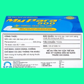 Thuốc My Para 500mg S.P.M có tác dụng giảm đau đầu, đau bụng kinh, đau thần kinh, hạ sốt