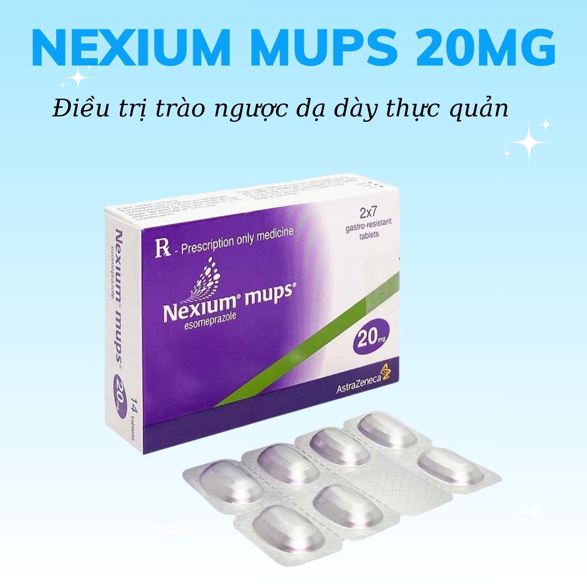 Nexium Mups 20mg 16 Nexium Mups 20mg điều trị trào ngược dạ dày thực quản