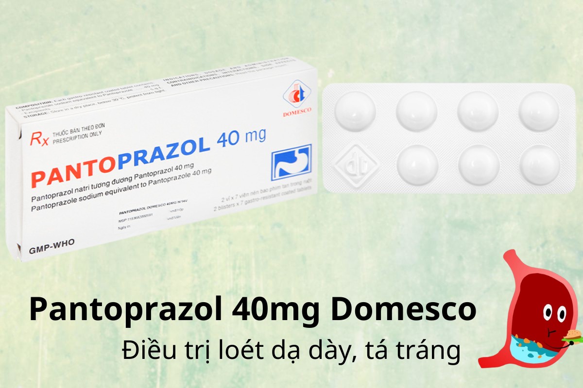 Pantoprazol 40mg Domesco điều trị loét dạ dày, tá tràng