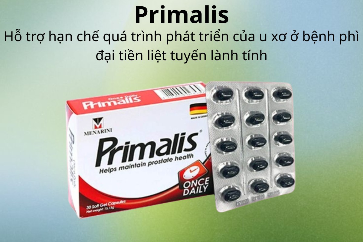 Primalis 8 Primalis hỗ trợ hạn chế quá trình phát triển của u xơ ở bệnh phì đại tiền liệt tuyến lành tính