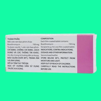 Thuốc Roxithromycin 150mg Imexpharm có tác dụng điều trị bạch hầu, ho gà giai đoạn sớm