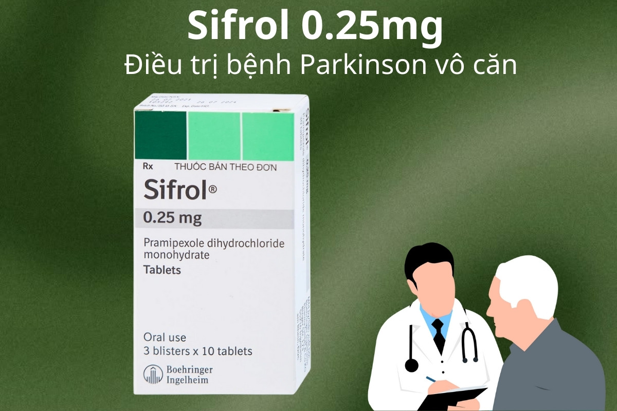 Sifrol 0.25mg 11 Sifrol 0.25mg điều trị bệnh Parkinson vô căn