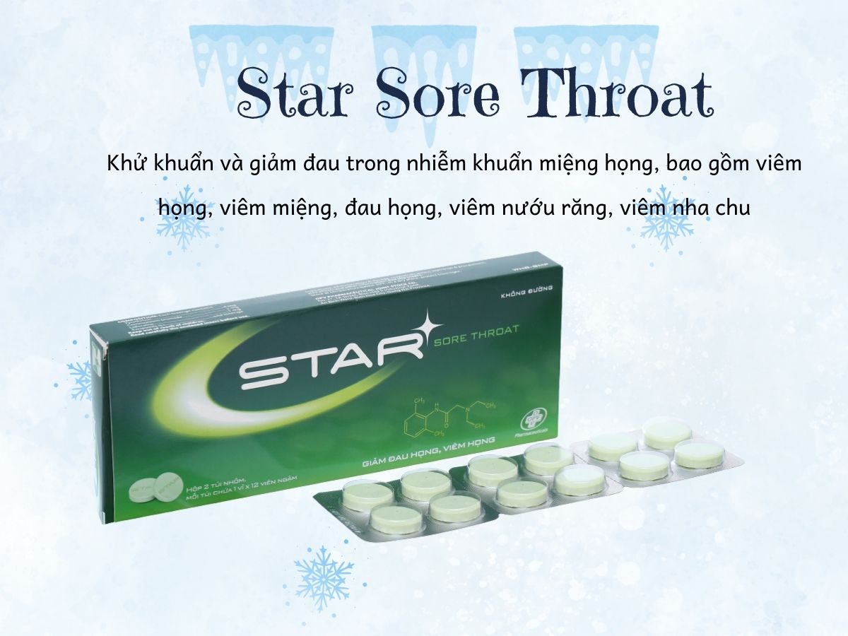 Star Sore Throat 13 Star Sore Throat giúp khử khuẩn, giảm đau