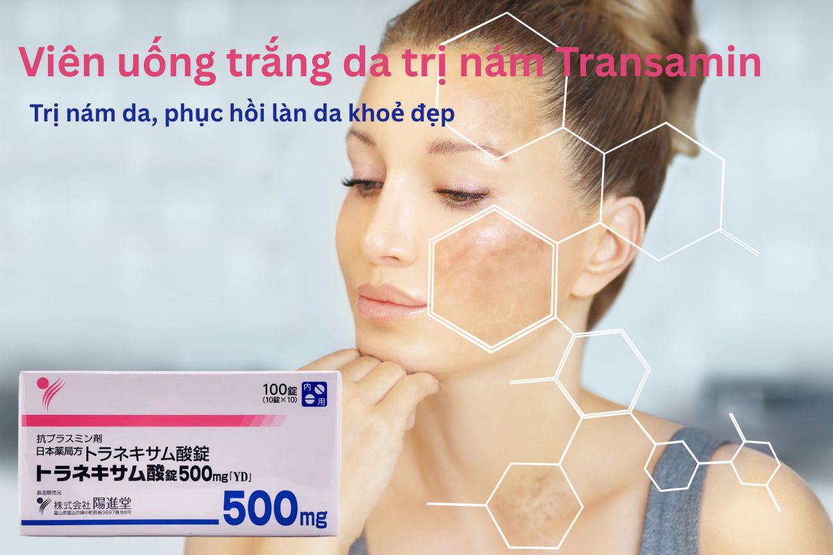 Viên uống trắng da trị nám Transamin