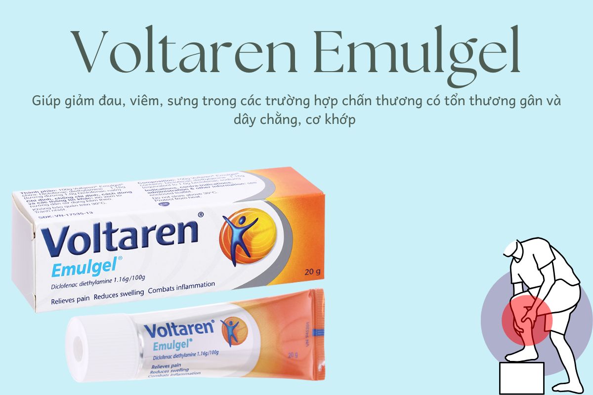 Voltaren Emulgel giảm đau, viêm sưng trong chấn thương