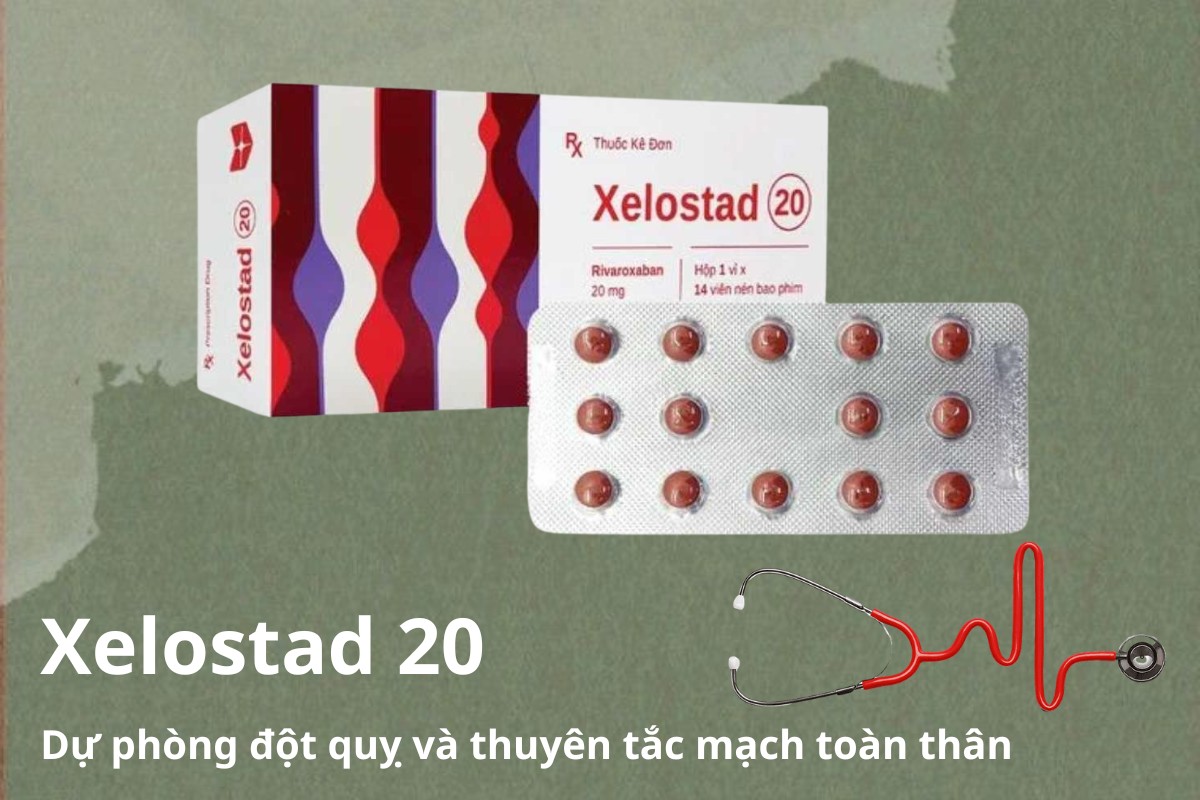 Xelostad 20 7 Xelostad 20 dự phòng đột quỵ và thuyên tắc mạch toàn thân