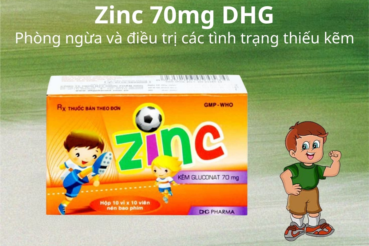 Zinc 70mg DHG phòng ngừa và điều trị các tình trạng thiếu kẽm