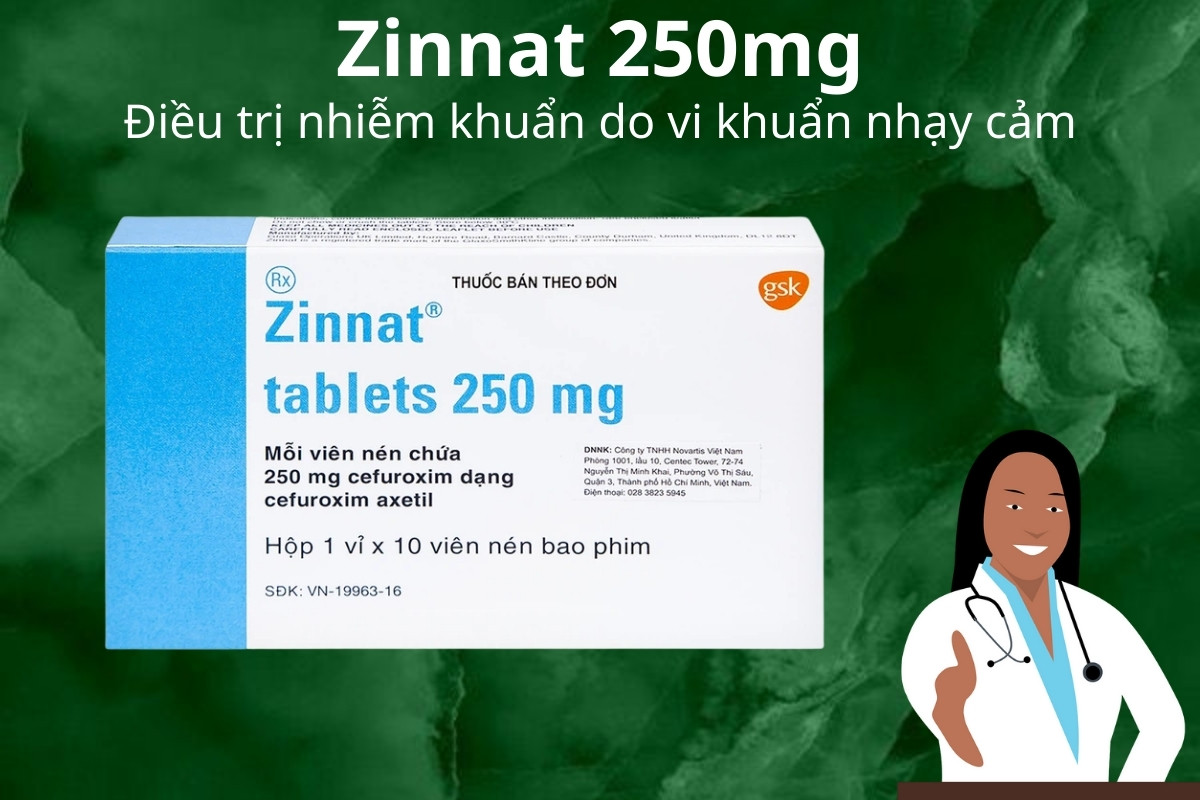 Zinnat 250mg điều trị nhiễm khuẩn