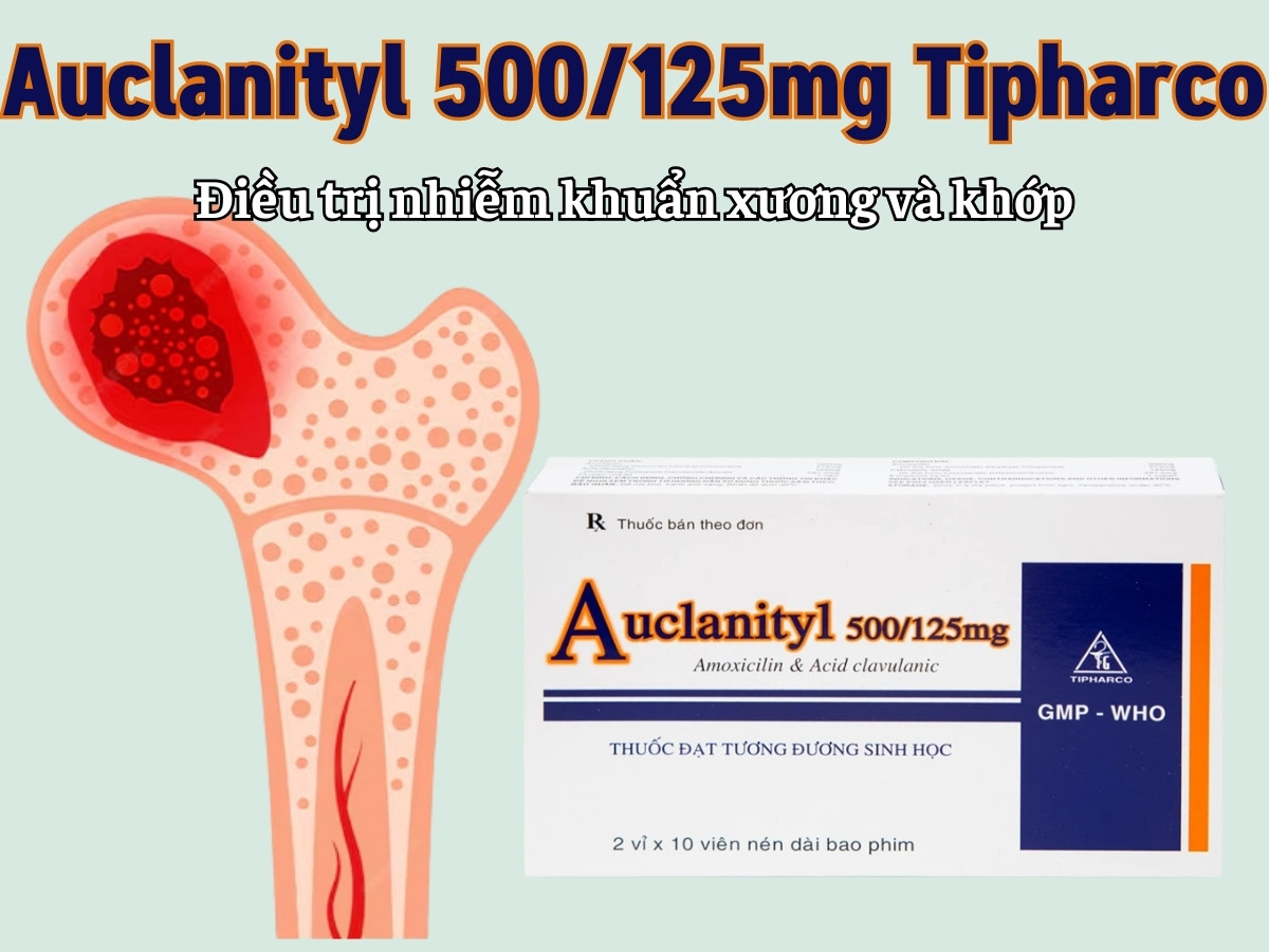 Auclanityl 500/125mg Tipharco 11 Auclanityl 500/125mg Tipharco điều trị nhiễm khuẩn xương và khớp