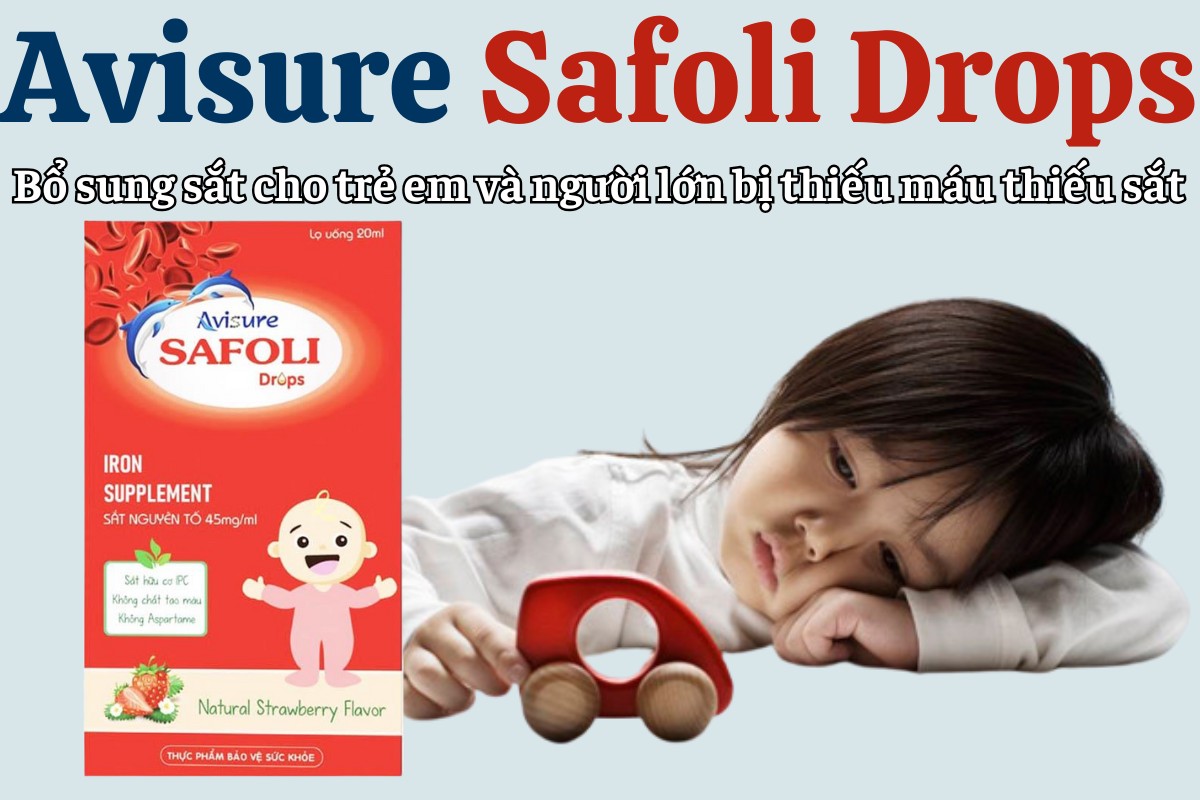 Avisure Safoli Drops 14 Avisure Safoli Drops bổ sung sắt cho trẻ em và người lớn bị thiếu máu thiếu sắt da xanh xao, nhợt nhạt