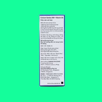 Calcium Sandoz 600 +Vitamin D3