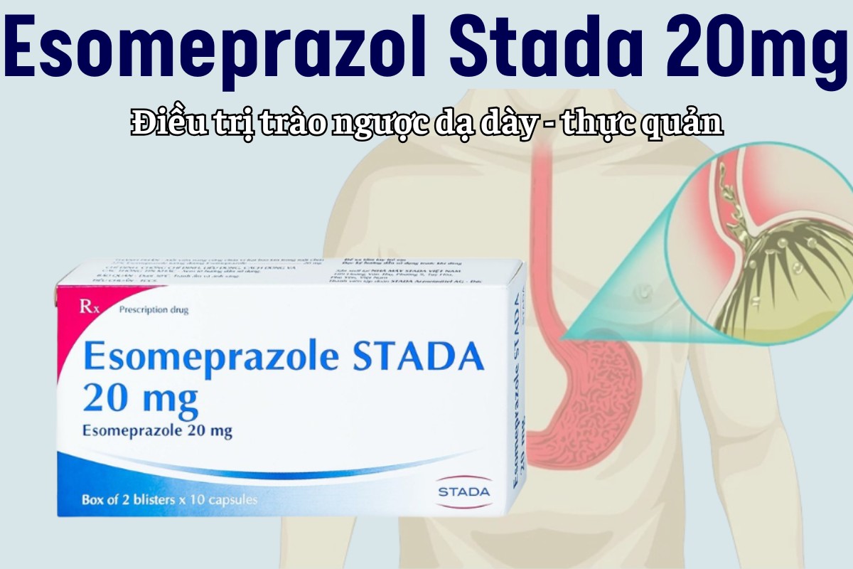 Esomeprazole Stada 20mg 8 Esomeprazole Stada 20mg điều trị trào ngược dạ dày - thực quản