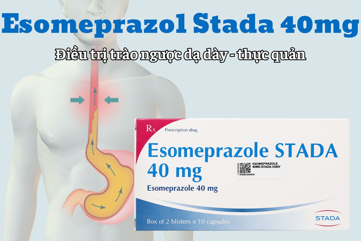 Esomeprazole Stada 40mg 8 Esomeprazole Stada 40mg điều trị trào ngược dạ dày - thực quản