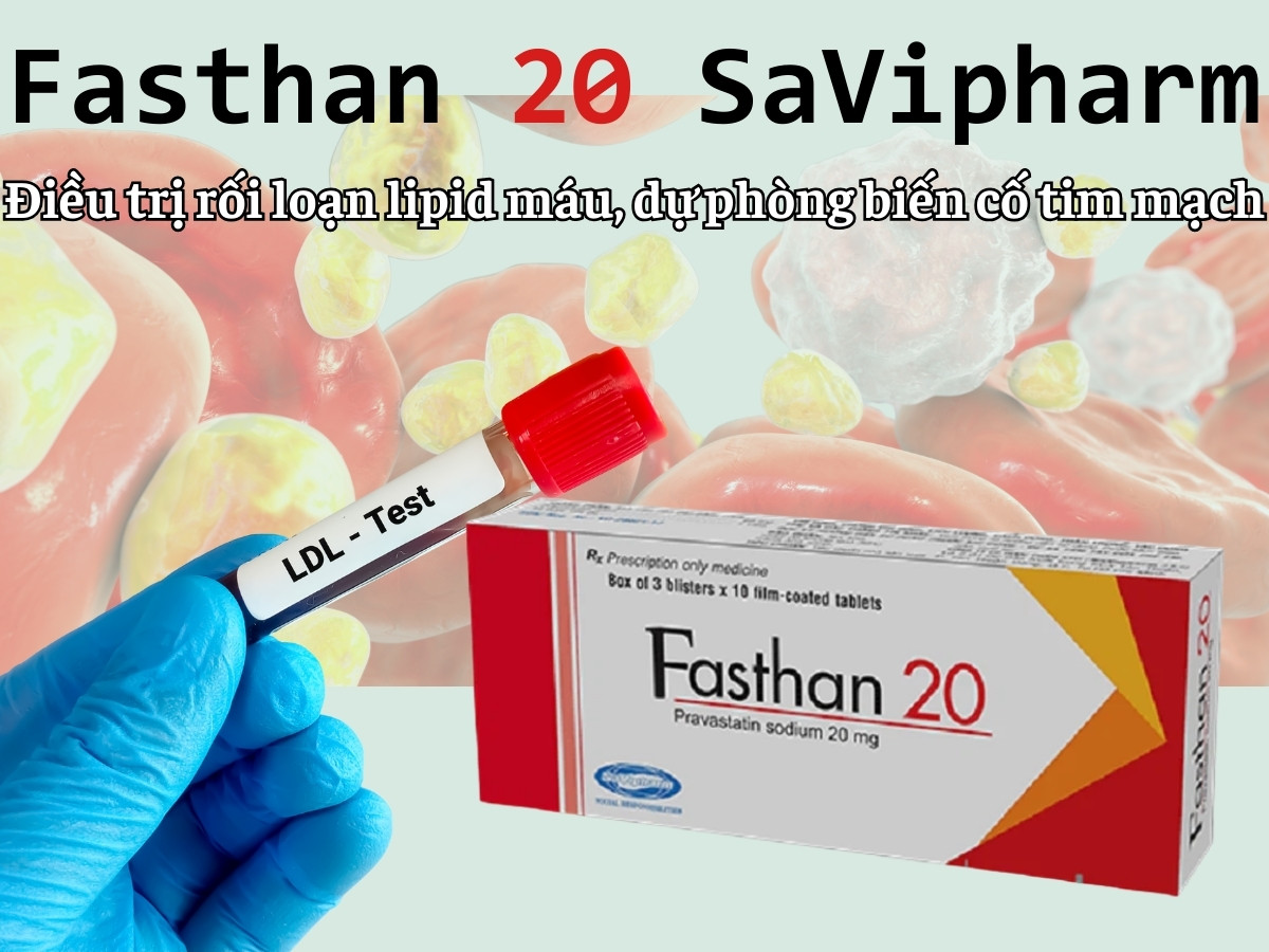 Fasthan 20 SaVipharm điều trị rối loạn lipid máu