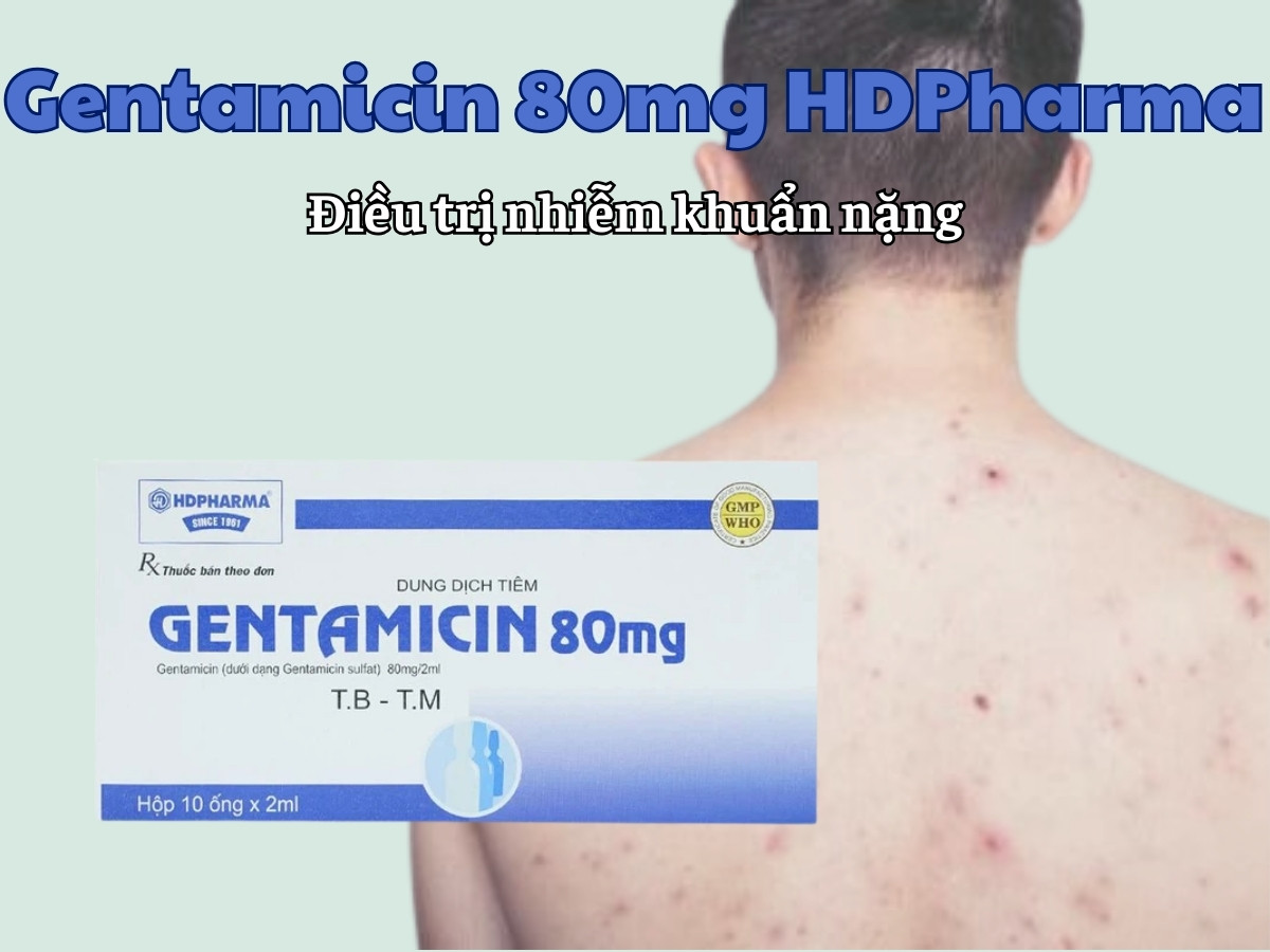 Gentamicin 80mg HDPharma 9 Gentamicin 80mg HDPharma điều trị nhiễm khuẩn nặng
