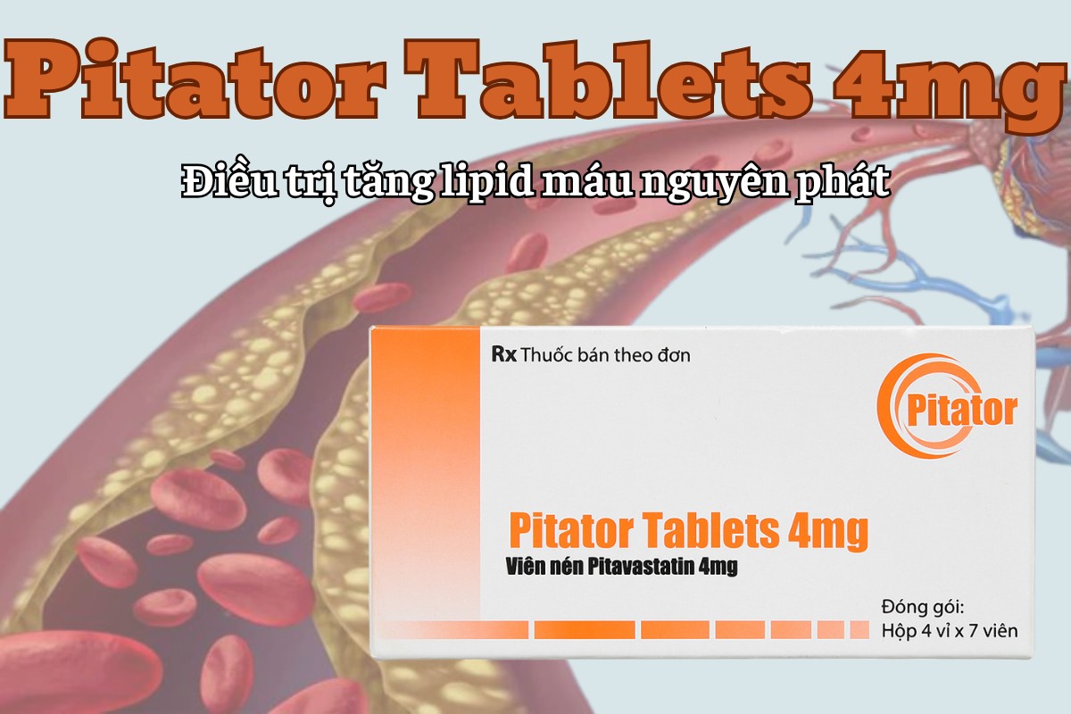Pitator Tablets 4mg 11 Pitator Tablets 4mg điều trị tăng lipid máu nguyên phát