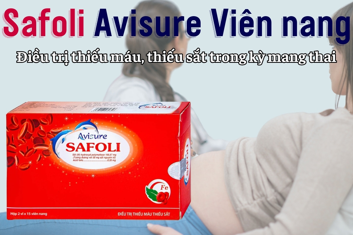 Safoli Avisure Viên nang điều trị thiếu máu do thiếu sắt trong kỳ mang thai