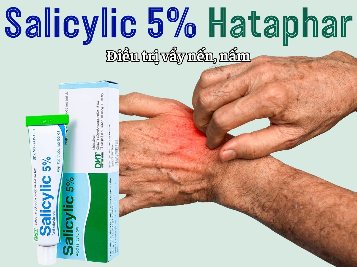 Salicylic 5% Hataphar 14 Salicylic 5% Hataphar điều trị bệnh vảy nến, nấm