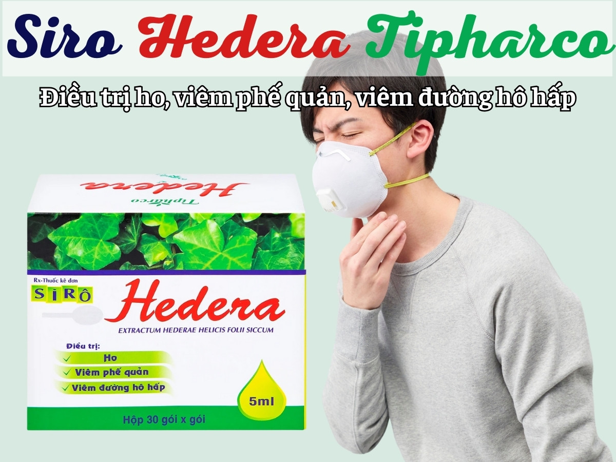Siro Hedera Tipharco điều trị ho, viêm phế quản, viêm đường hô hấp