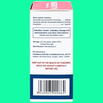 Vigentin 500mg/62.5mg Pharbaco