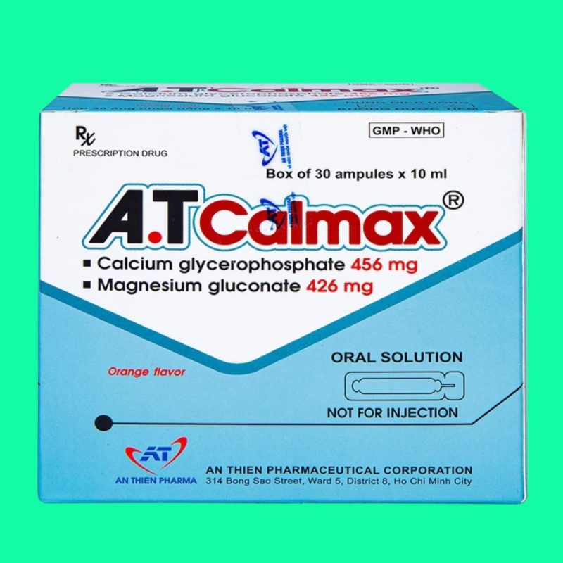 Thuốc A.T Calmax 456mg/426mg có tác dụng bổ sung calci và magie