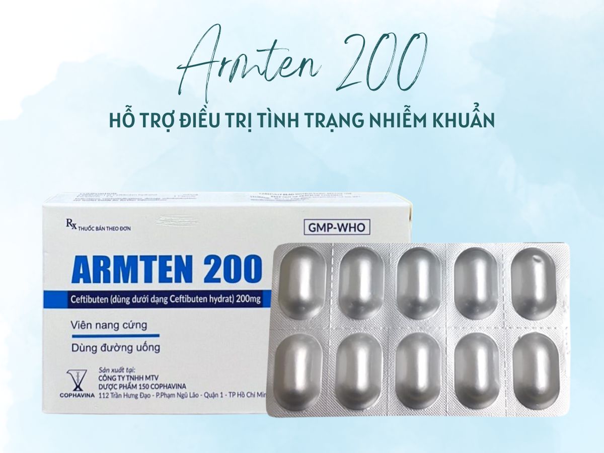 Thuốc Armten 200 điều trị viêm xoang cấp tinh cho vi khuẩn nhạy cảm