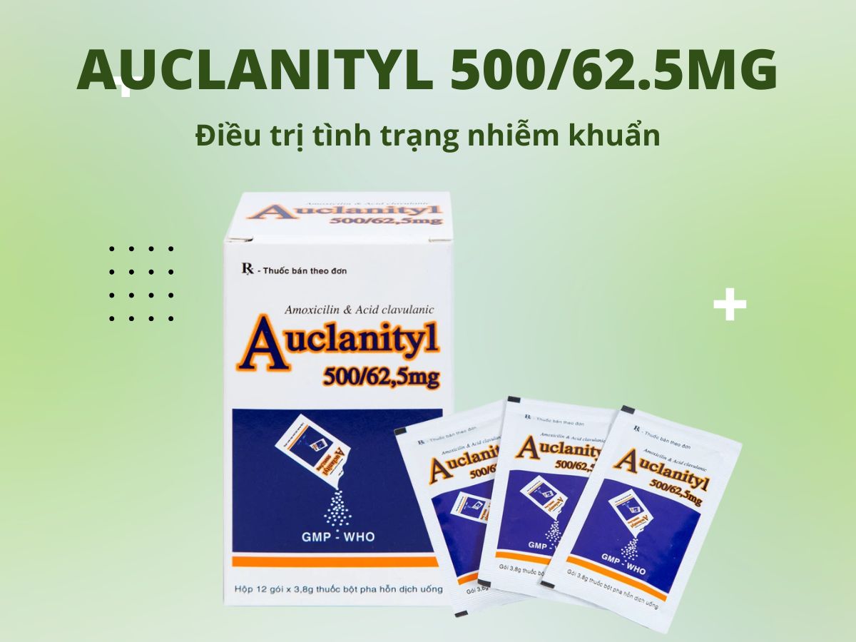 Auclanityl 500/62.5mg 12 Thuốc Auclanityl 500/62.5mg điều trị viêm xoang và viêm amidan