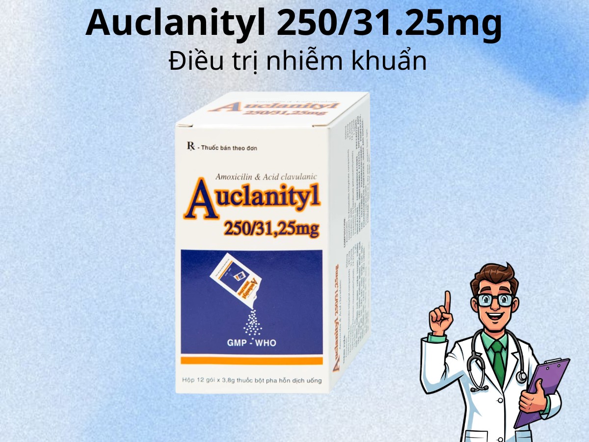 Auclanityl 250/31.25mg điều trị nhiễm khuẩn