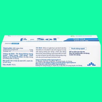 Thuốc B- Sol Agimexpharm có tác dụng điều trị hàm dai dẳng, lichen phẳng
