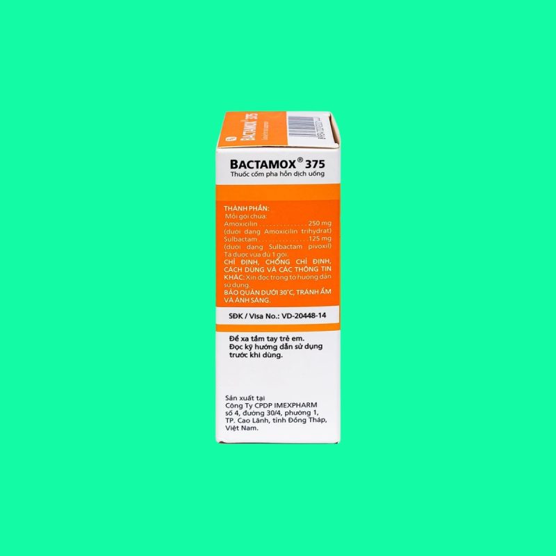 Thuốc Bactamox 375 điều trị nhiễm khuẩn do vi khuẩn nhạy cảm