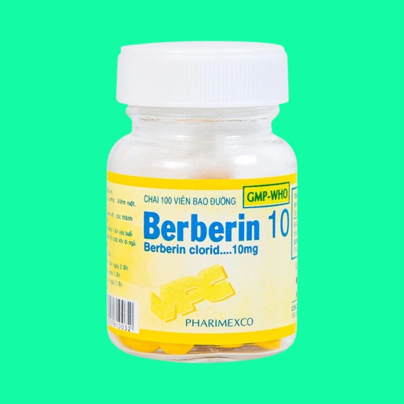 Thuốc Berberin 10mg Pharimexco điều trị hội chứng lỵ, lỵ amip, tiêu chảy