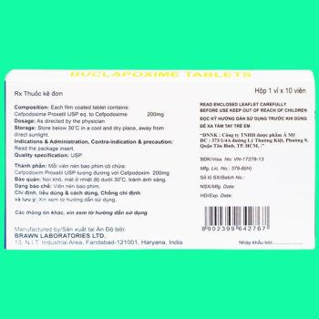 Thuốc Buclapoxime Tablets 200mg có tác dụng điều trị nhiễm khuẩn nhạy cảm với thuốc