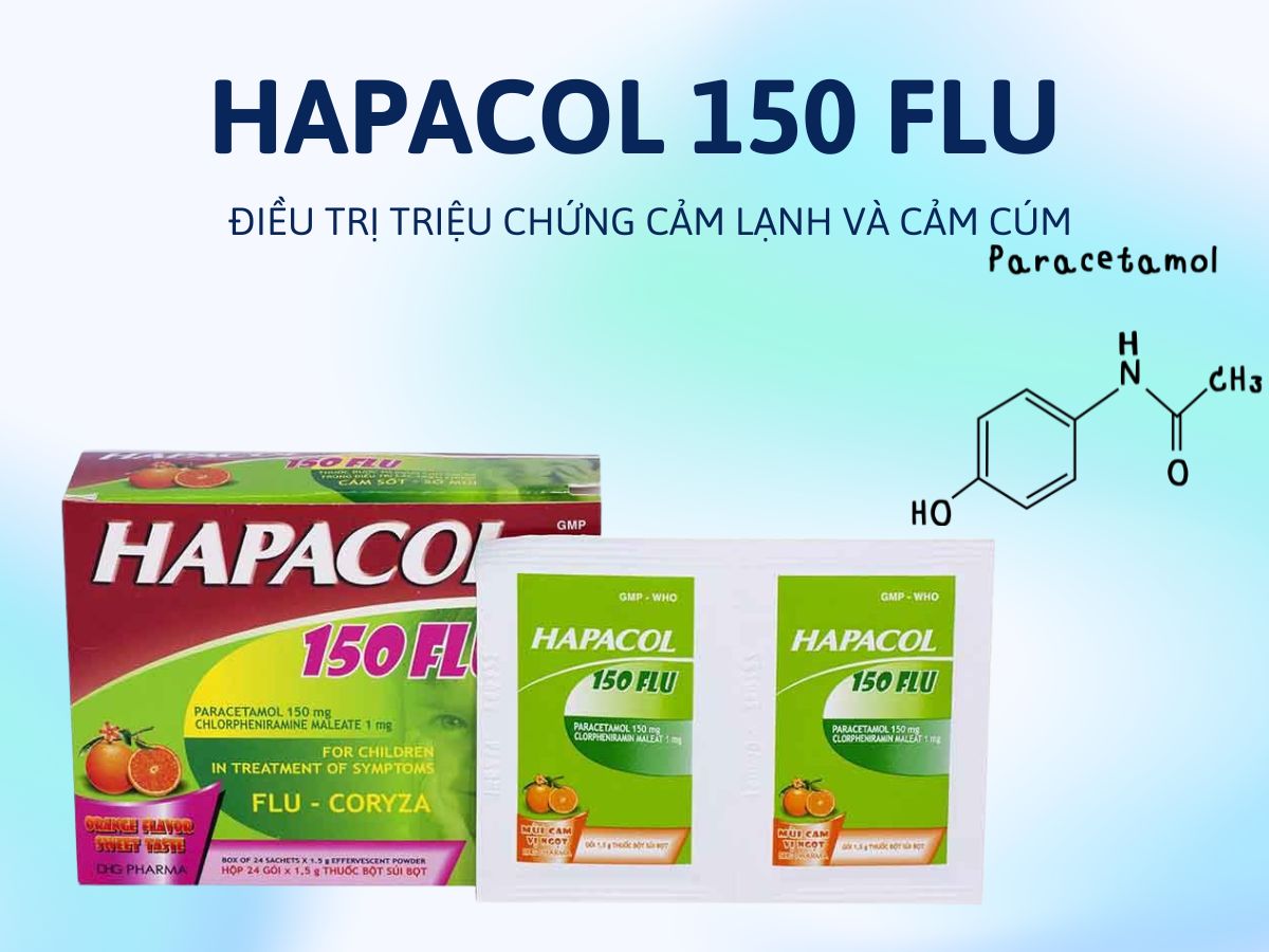 Hapacol 150 Flu điều trị triệu chứng viêm mũi, viêm xoang, đau nhức đầu