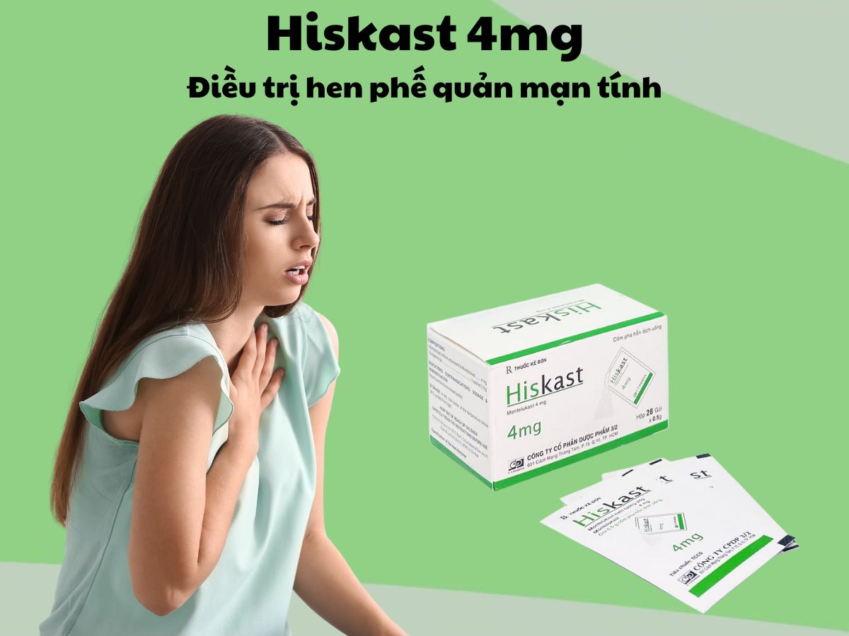 Thuốc Hiskast 4mg có tác dụng kiểm soát hen phế quản mạn tính