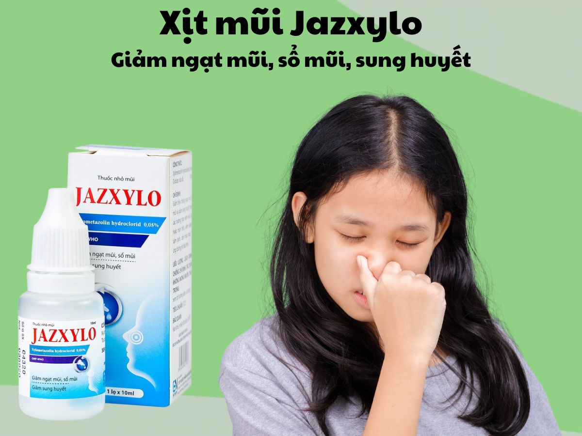 Xịt mũi Jazxylo có tác dụng giảm ngạt mũi, sổ mũi và giảm sung huyết