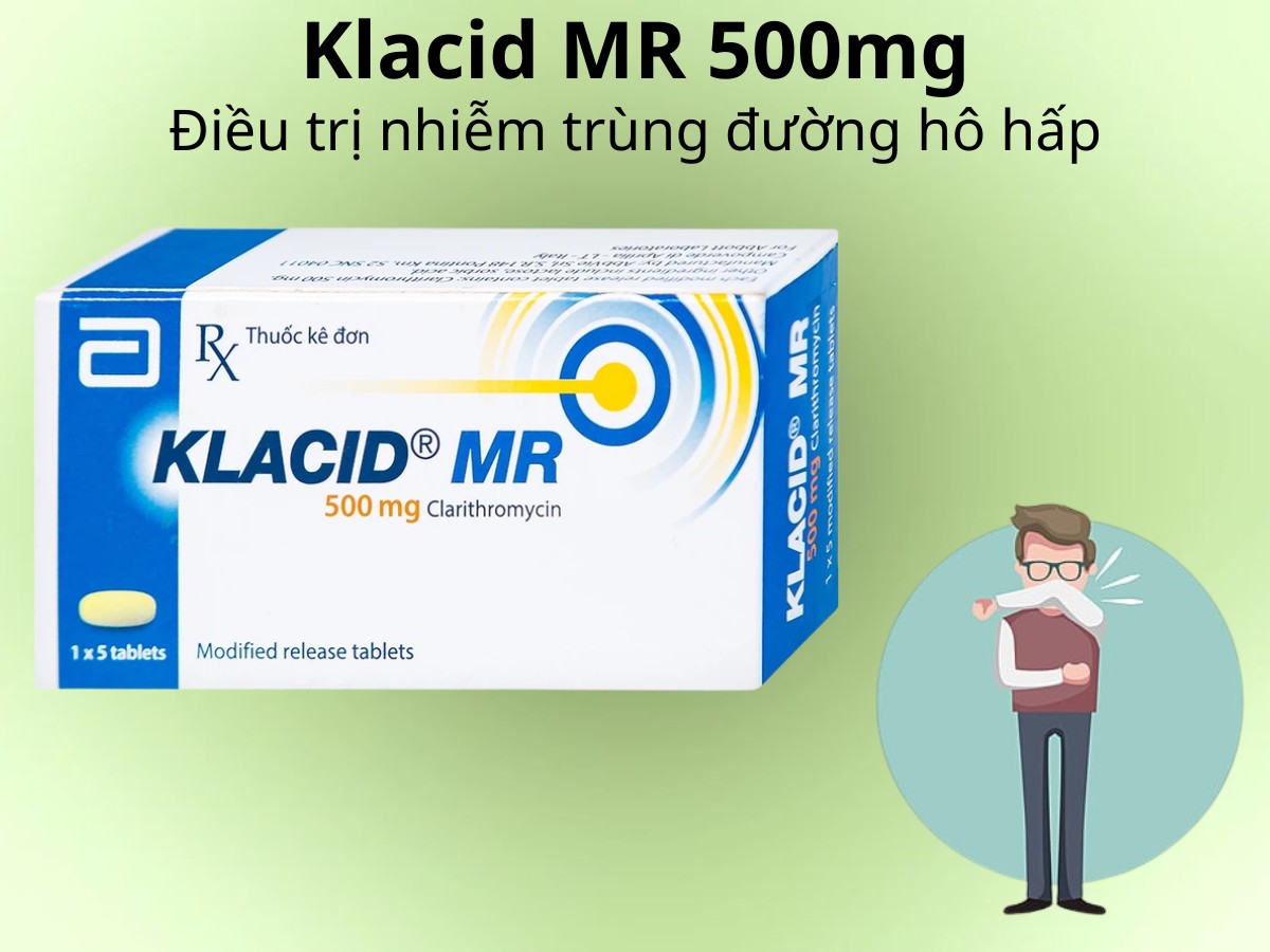 Klacid MR 500mg 11 Klacid MR 500mg điều trị nhiễm trùng đường hô hấp