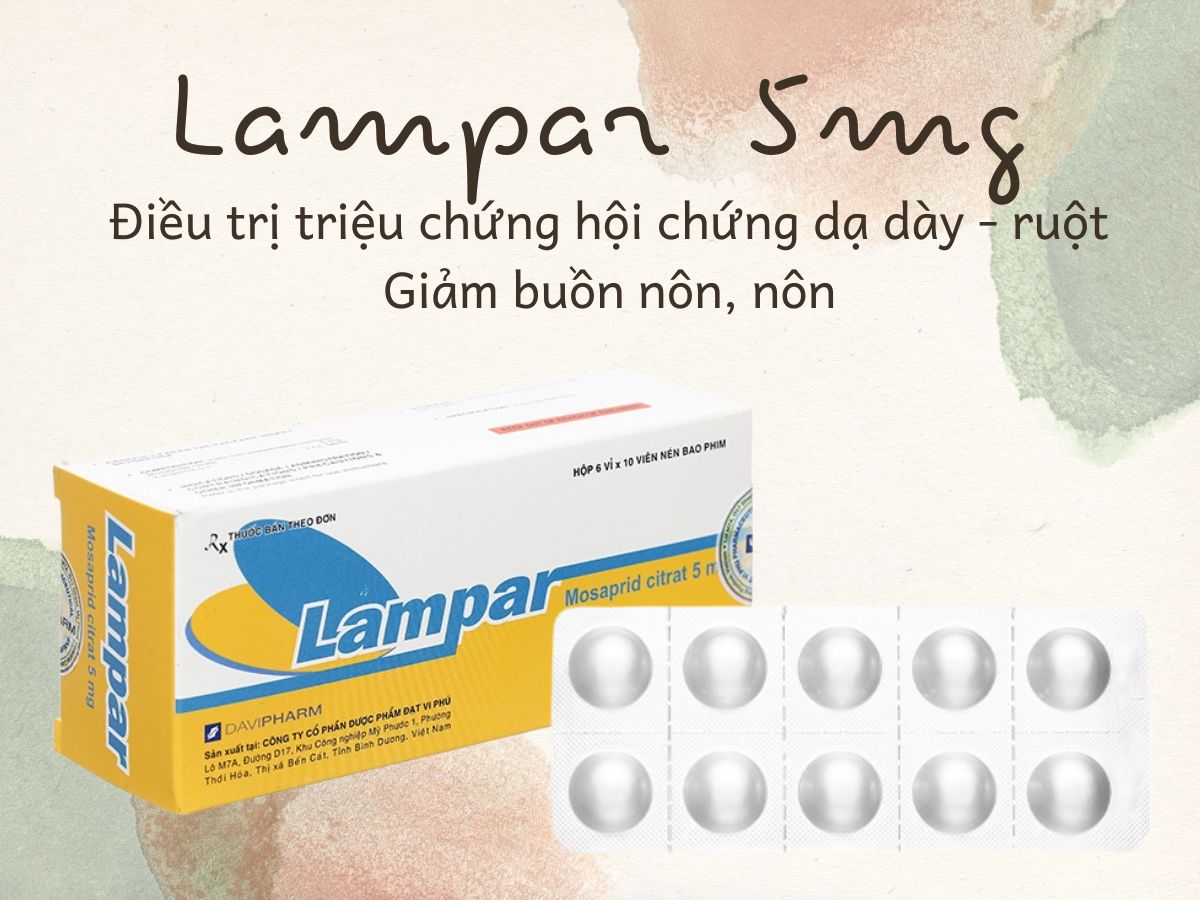 Lampar 5mg điều trị triệu chứng dạ dày – ruột