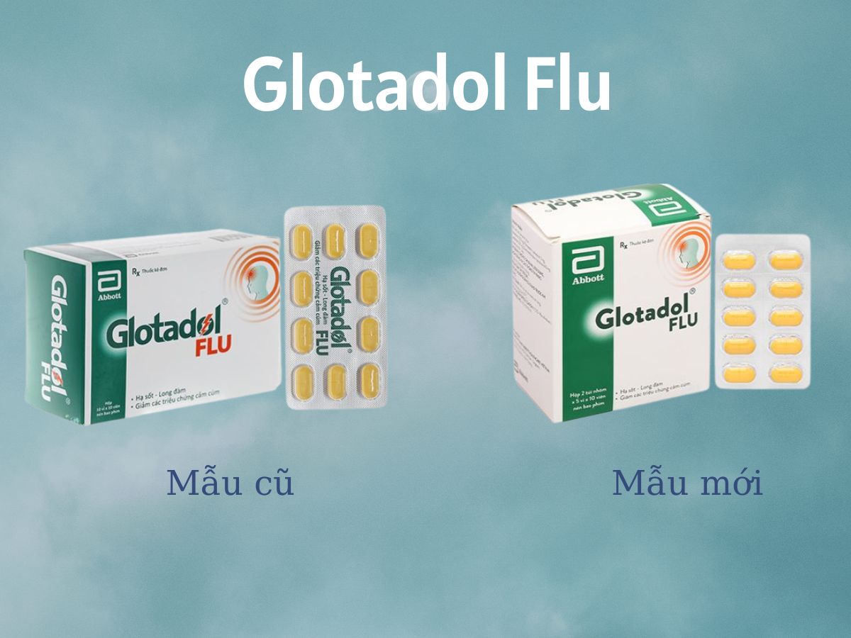 Mẫu cũ và mẫu mới Glotadol Flu