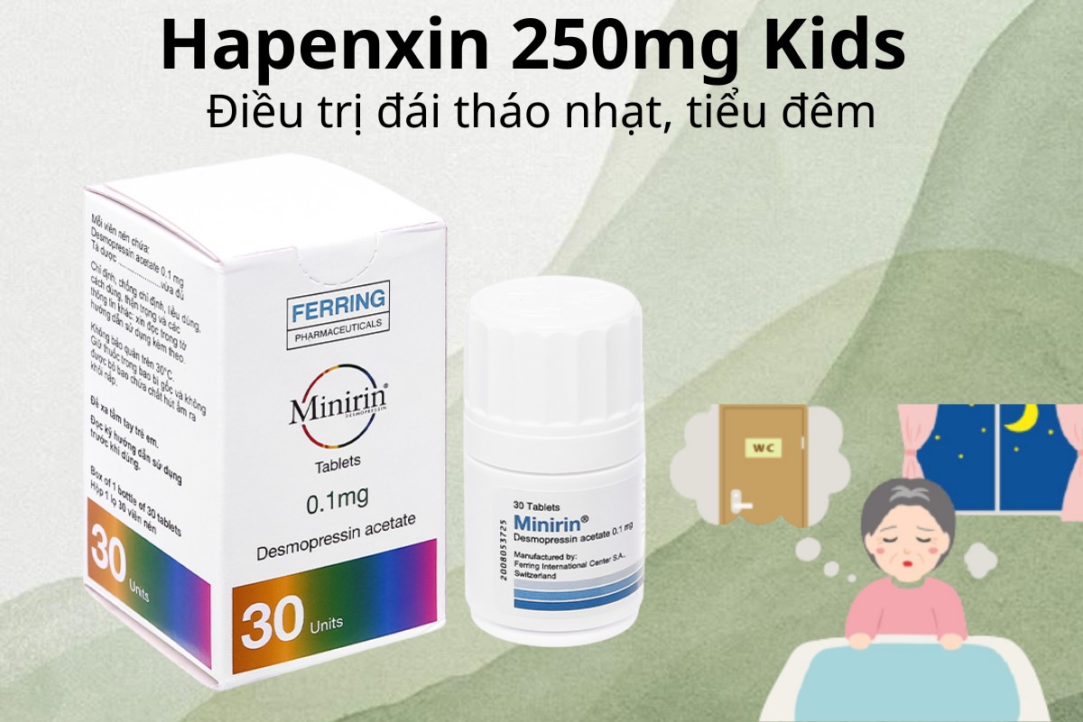 Minirin 0.1mg 5 Minirin 0.1mg điều trị đái tháo nhạt, tiểu đêm
