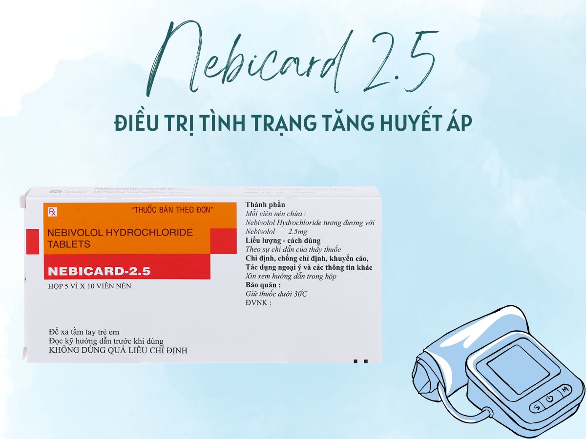 Nebicard 2.5 13 Nebicard-2.5 điều trị tình trạng tăng huyết áp