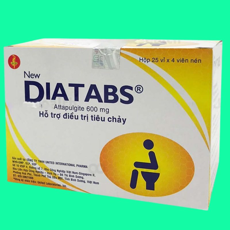 Thuốc New Diatabs 600mg điều trị triệu chứng tiêu chảy cấp và mạn tính