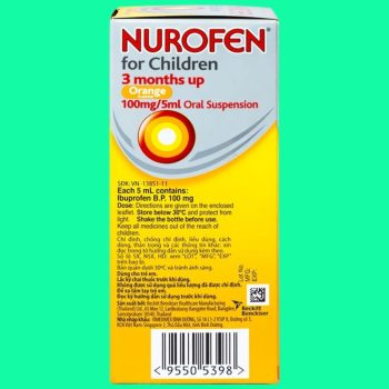 Thuốc Nurofen For Children có tác dụng hạ sốt và giảm đau nhẹ đến vừa