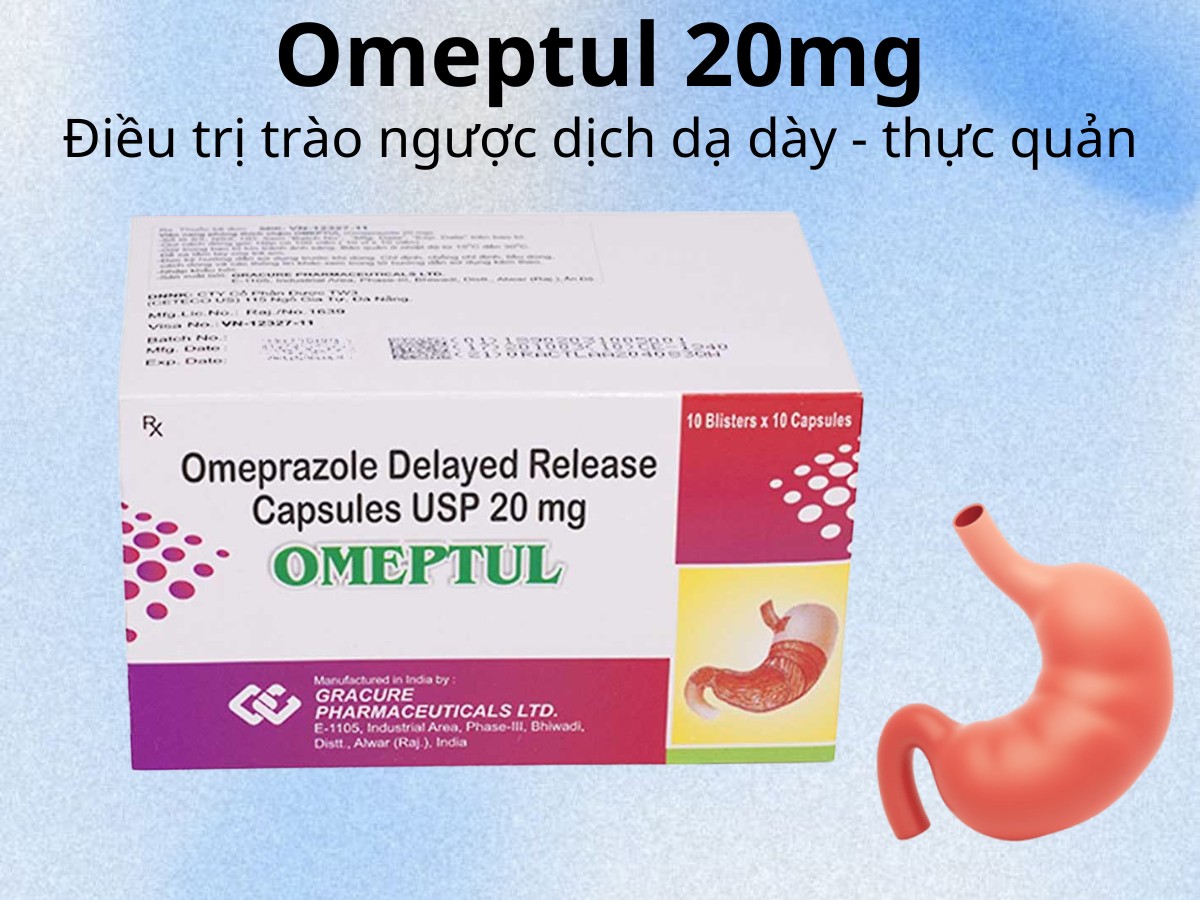 Omeptul 20mg điều trị trào ngược dịch dạ dày - thực quản