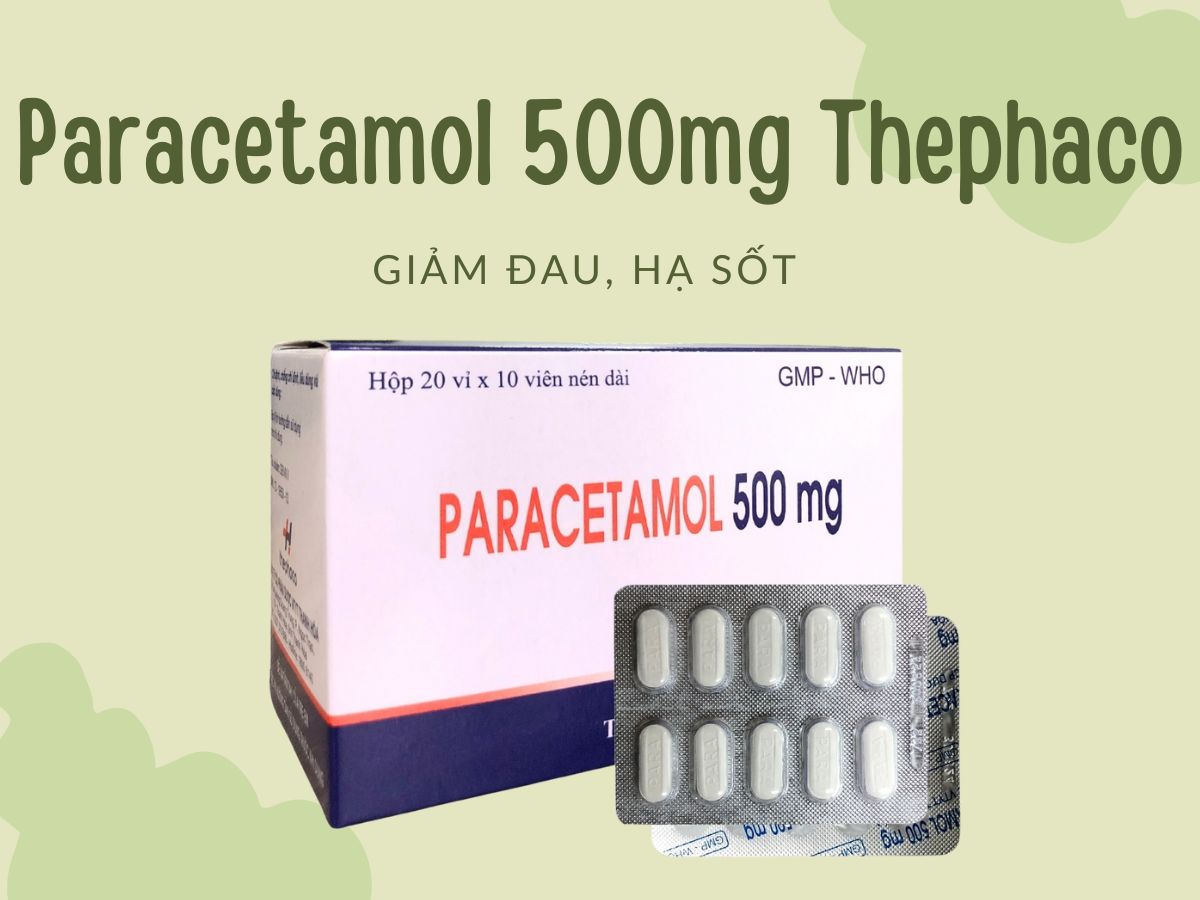 Paracetamol 500mg Thephaco 11 Paracetamol 500mg Thephaco giảm đau hạ sốt
