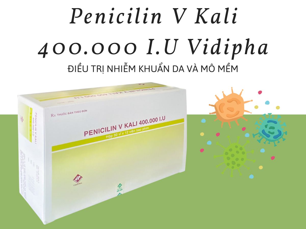 Penicilin V Kali 400.000 I.U Vidipha điều trị nhiễm khuẩn miệng họng